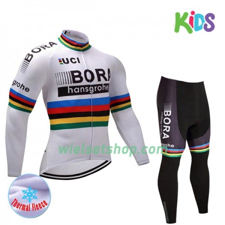 Kind Fietskleding (Wielershirt Lange Mouw + Fietsbroek Lang) 2017 Bora-Hansgrohe N002 Winter Thermal Fleece